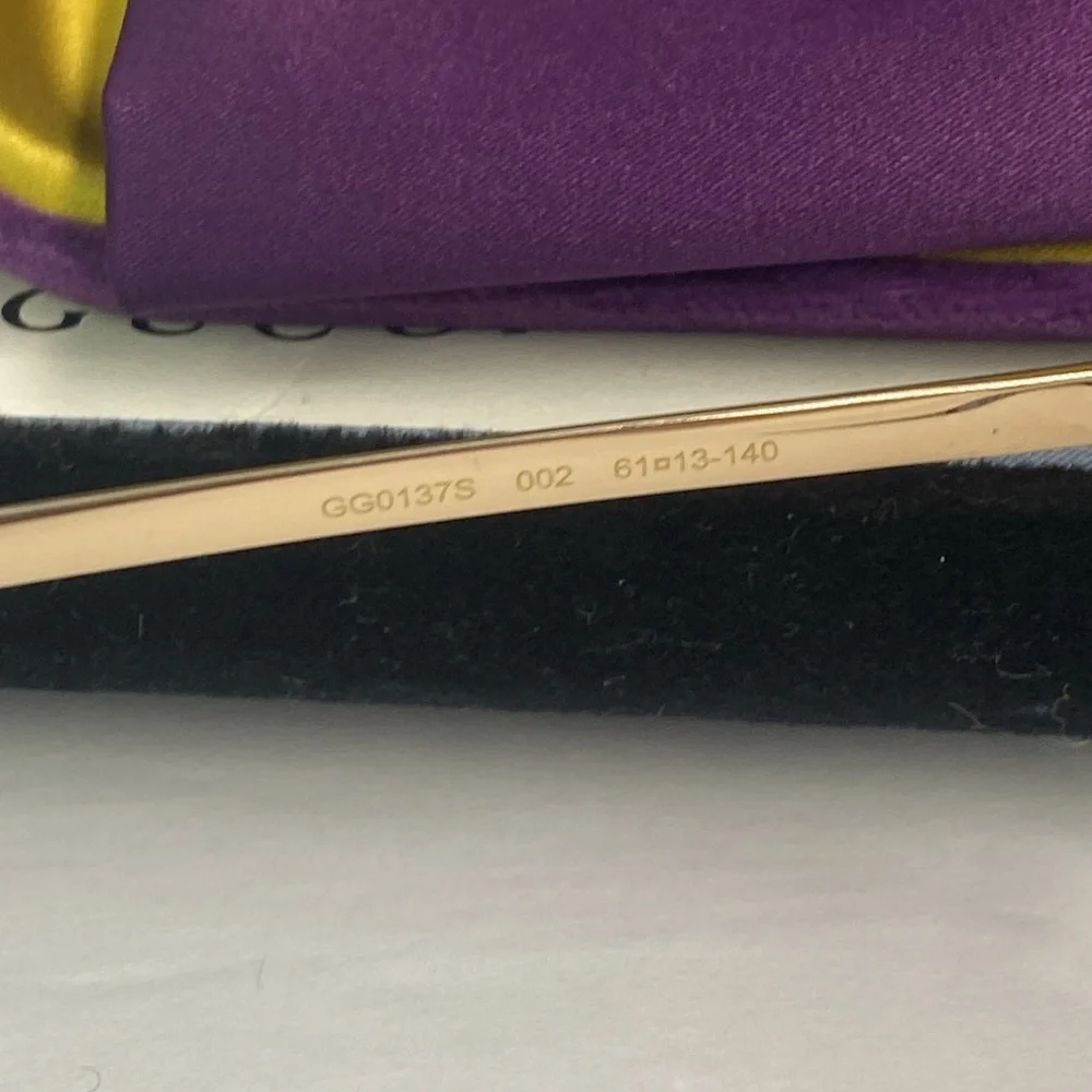 New Authentic Gucci GG0137S 002 61 Sunglasses